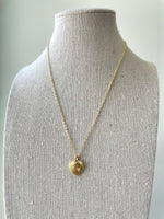 Load image into Gallery viewer, Textured Heart Necklace on Gold Dainty Chain
