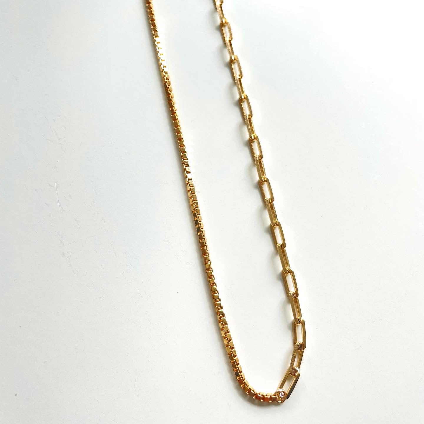 Stitch'd 1/2 and 1/2 Gold Necklace