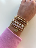 Load image into Gallery viewer, 14k Gold Beaded Bracelet with Moonstone
