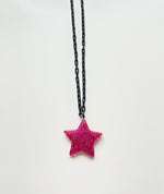 Load image into Gallery viewer, Pink Glittery Star Charm Necklace
