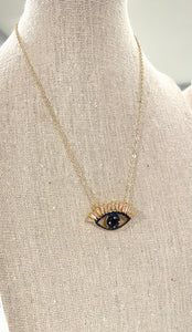 Fancy Evil Eye Lash Necklace