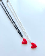 Load image into Gallery viewer, Red Heart Necklace on Chain

