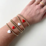 Load image into Gallery viewer, 14k Gold Filled Beaded Gold Heart Bracelet
